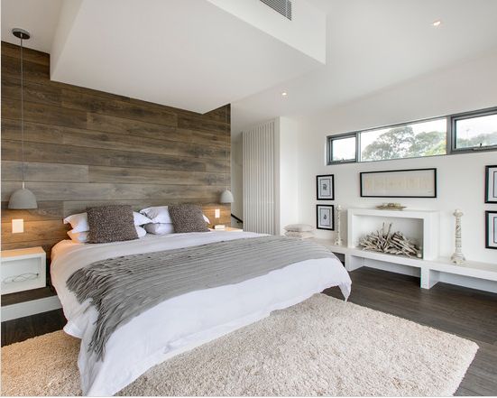 Idées et photos pour une chambre de style moderne rustique ... Chambre Bois inspiration