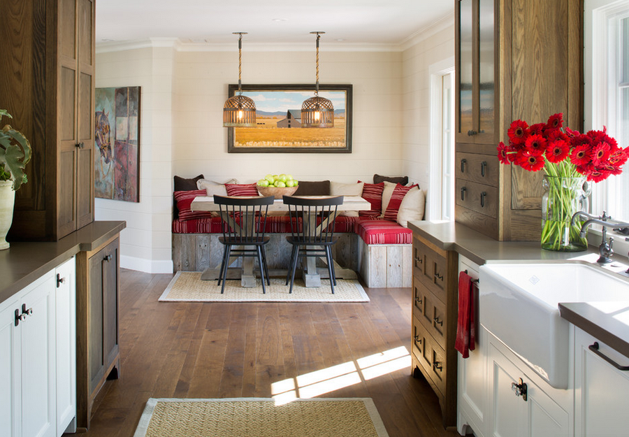 Idées pour l'aménagement d'une banquette Cuisine moderne familiale