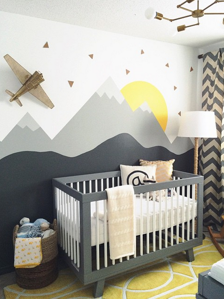 Décor unisexe pour la chambre du bébé : 16 idées & décors Peinture mur inspiration chambre bebe