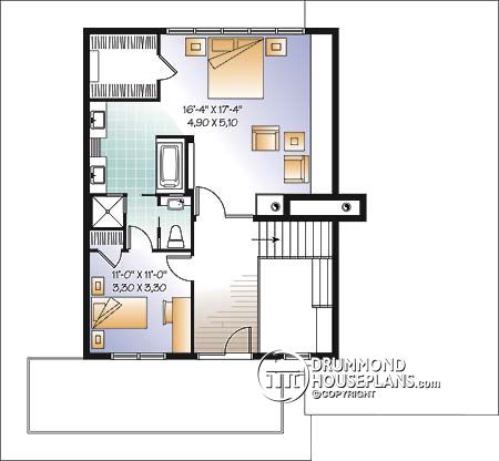 Modern house plan # 3457 - Second floor