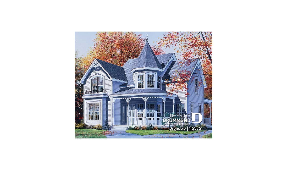 Plan de maison de style victorien avec façade traditionnelle et architecture classique