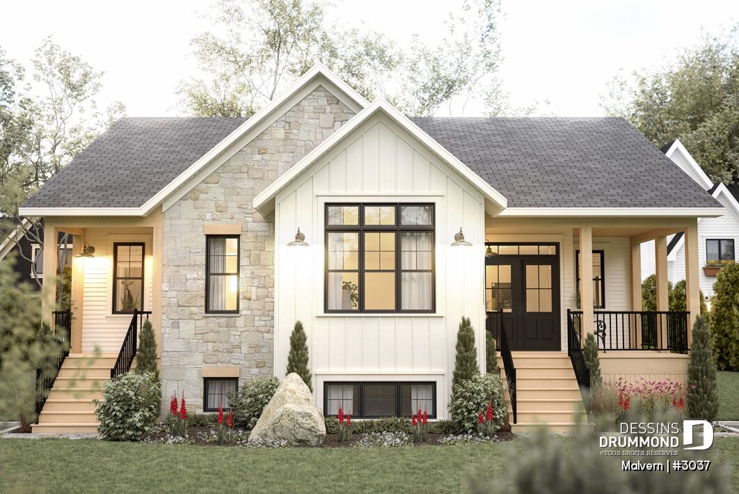 plan de maison bi génération Malvern 3037 avec logement intergénérationnel et espaces de vie séparés