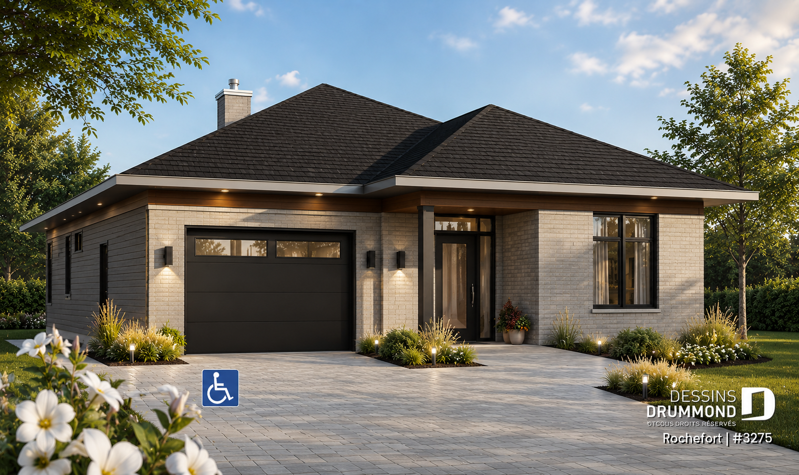 Maison contemporaine de plain-pied adaptée aux personnes à mobilité réduite, Rochefort #3275
