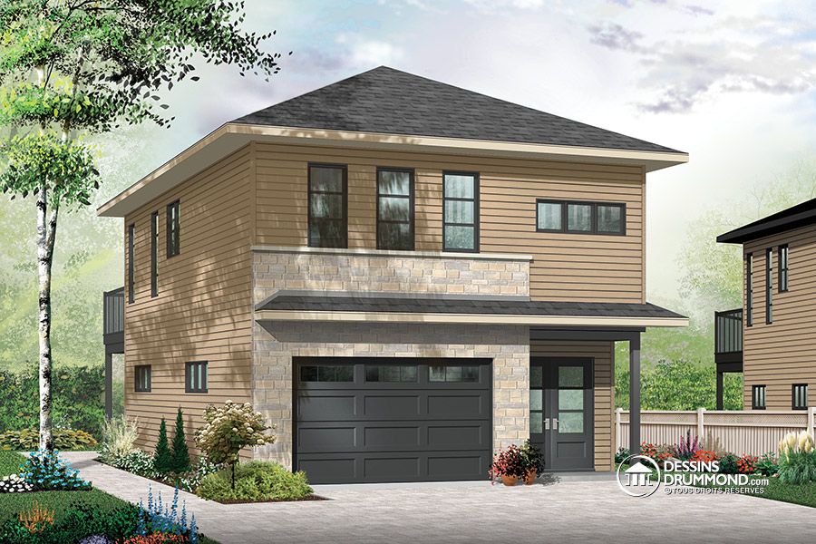plan de garage avec appartement