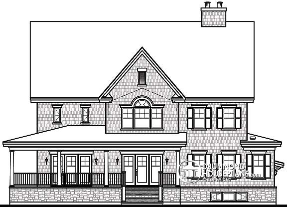 Rear view of Traditional house plan # 3848 by Drummond House Plans