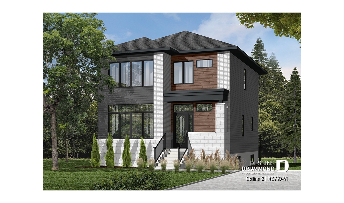 maison contemporaine à étage 3 chambres Collins 3710-V1 à étage avec walk-in et aire ouverte