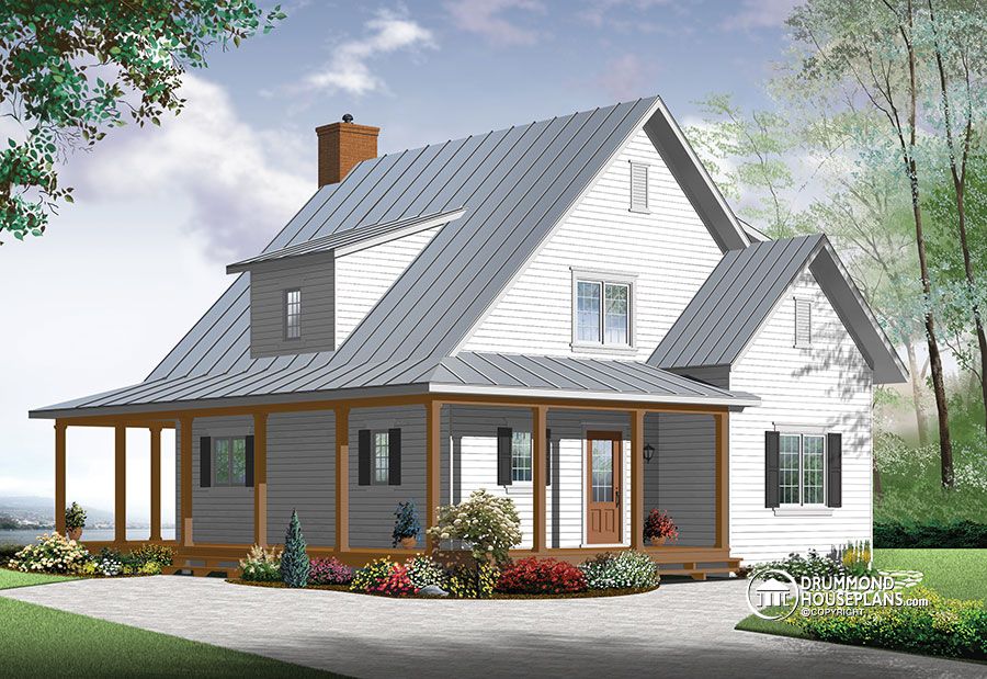 Small Modern Farmhouse Cottage, Cottage House Plans With Porches