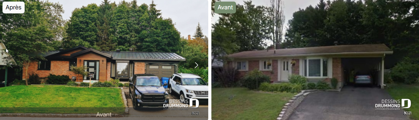 Avant après d’une rénovation transformant un carport en garage fermé moderne
