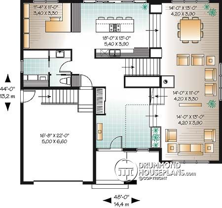 modern house plan - main floor