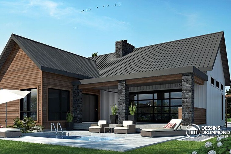 plan de maison avec porte de garage