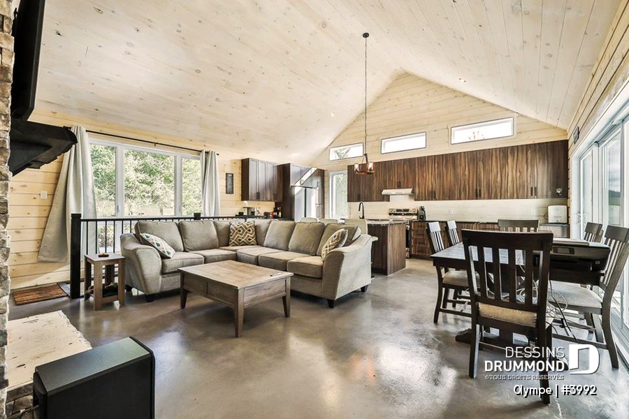 salon et cuisine de la maison Olympe