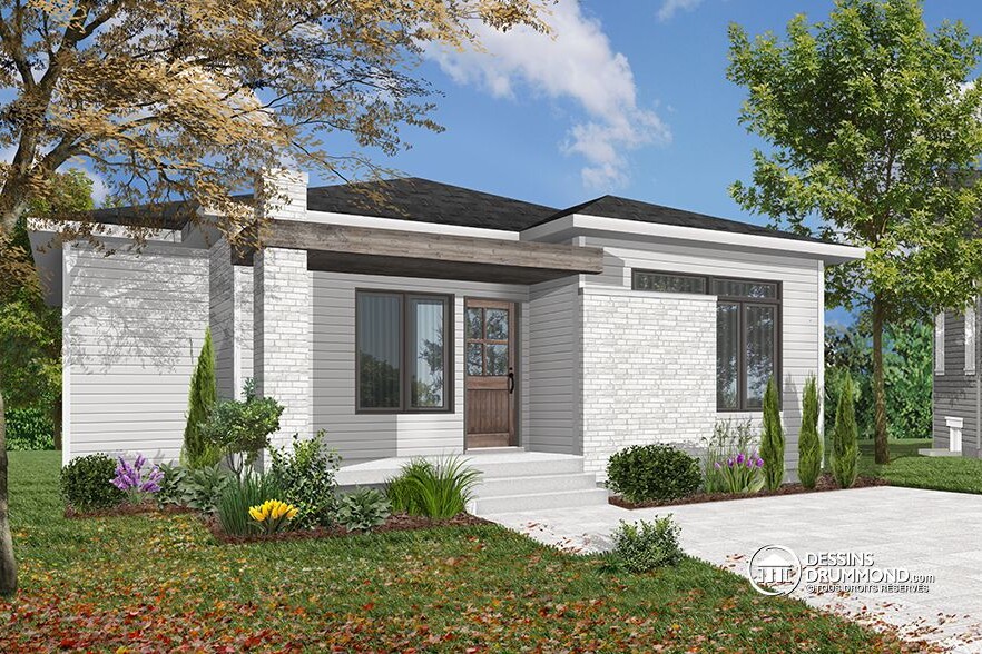 maison de plain-pied moderne rustique bungalow moderne rustique