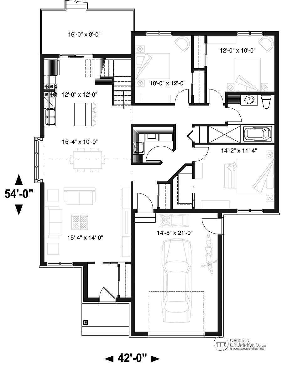 bungalow 3 chambres avec garage, plain-pied 3 chambres avec garage