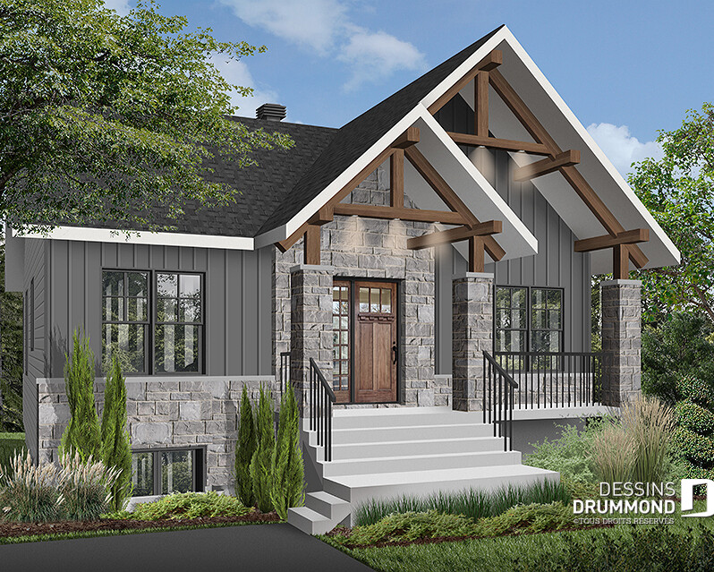 plan maison moderne rustique