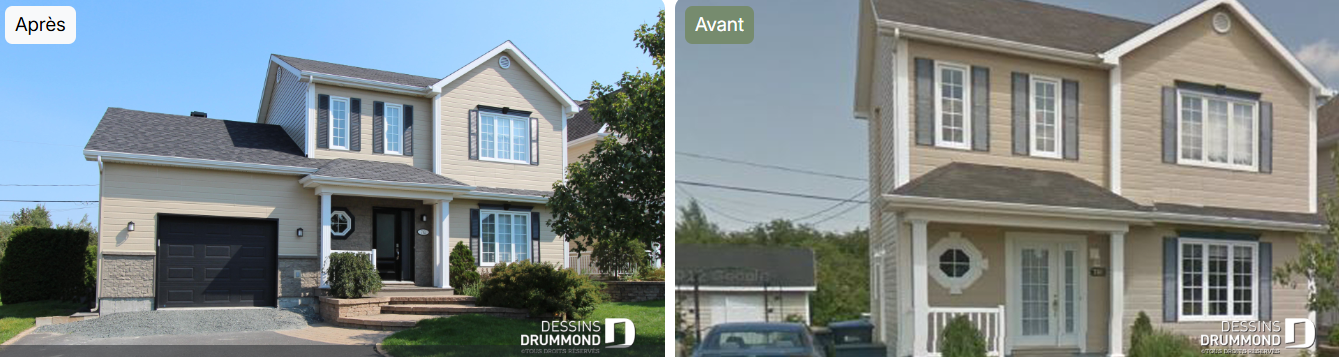 Ajout de garage à une maison existante avec intégration architecturale harmonieuse et plan de rénovation personnalisé