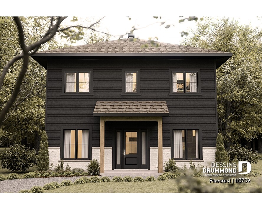 Façade du plan de maison à 2 étages économique Pinecrest #3739