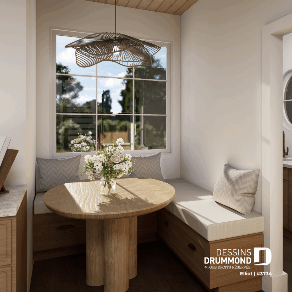 Plan de maison Elliot | #3734 Coin dinette tendance cuisine