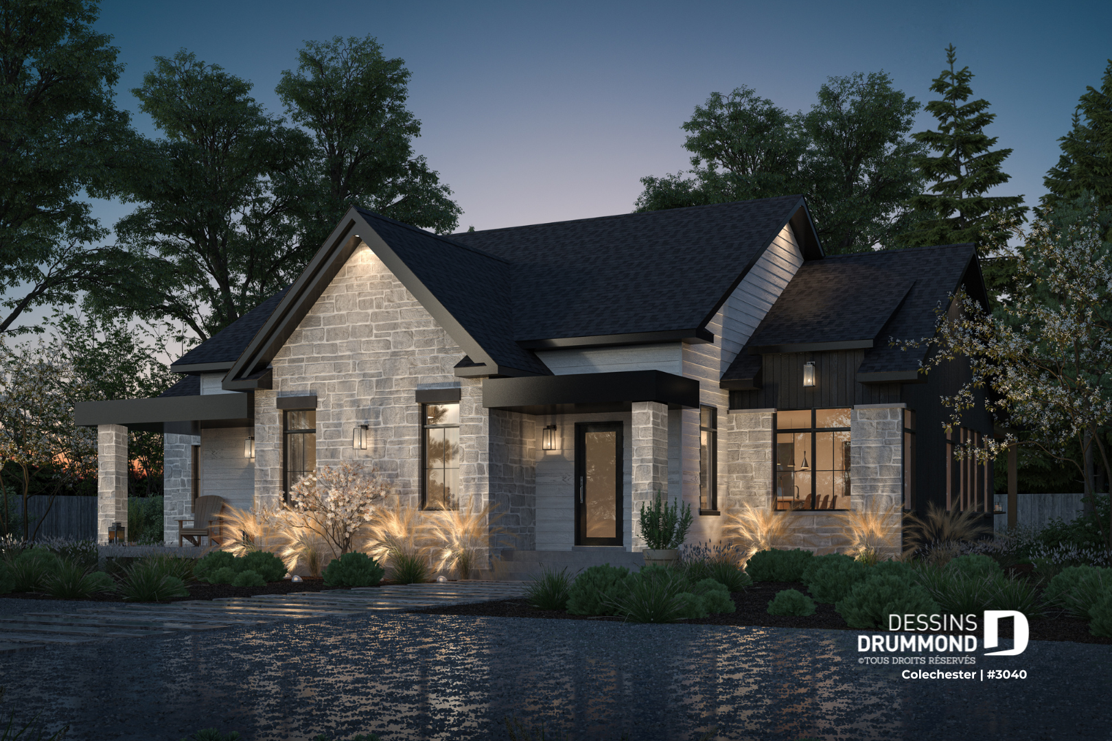 Vue extérieure du plan de maison bigénération 3040 Colechester