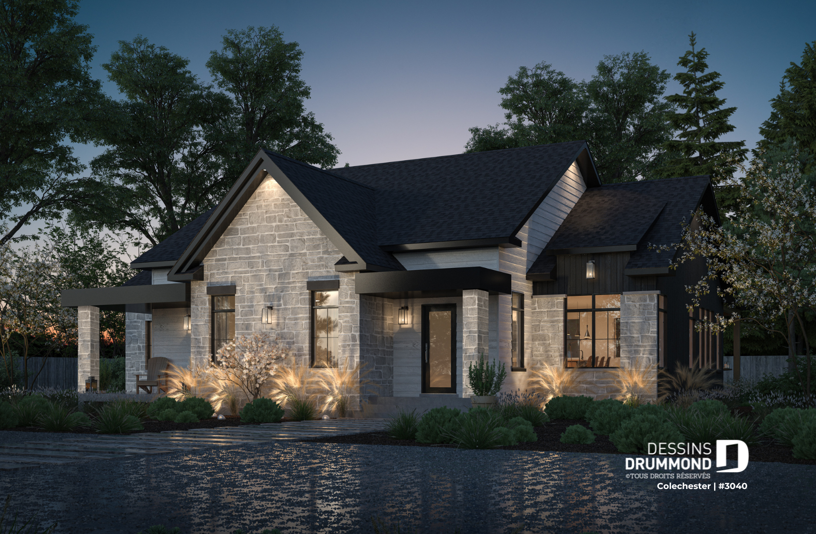 Vue extérieure du plan de maison bigénération 3040 Colechester