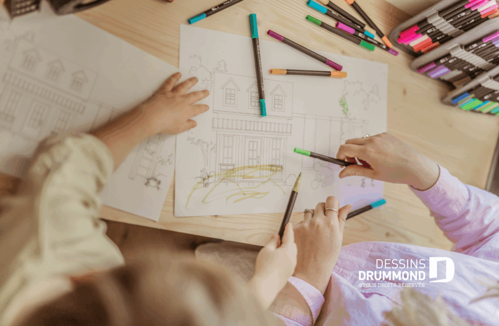 Coloriage maisonnettes