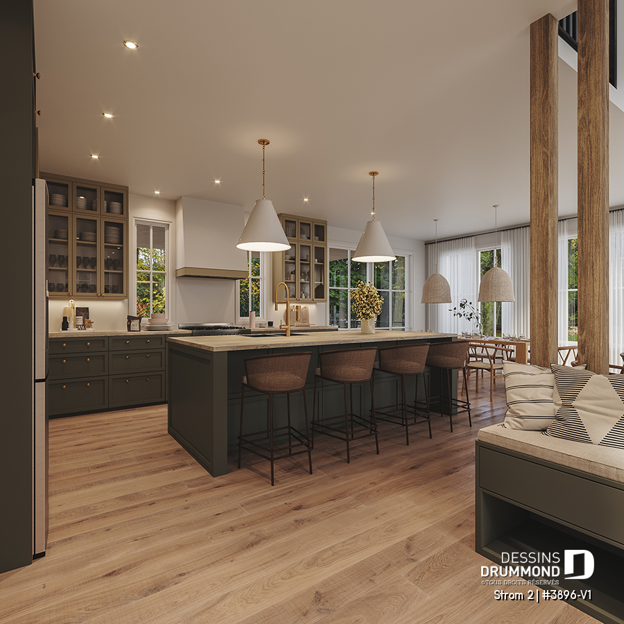 Magnifique cuisine à aire ouverte du plan strom 2