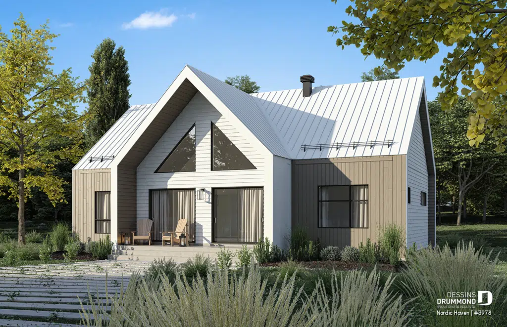elevation arrière du plan Nordic Haven de dessins drummond