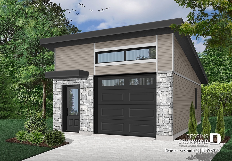 Plan de garage simple de style contemporain Nature Urbaine 2