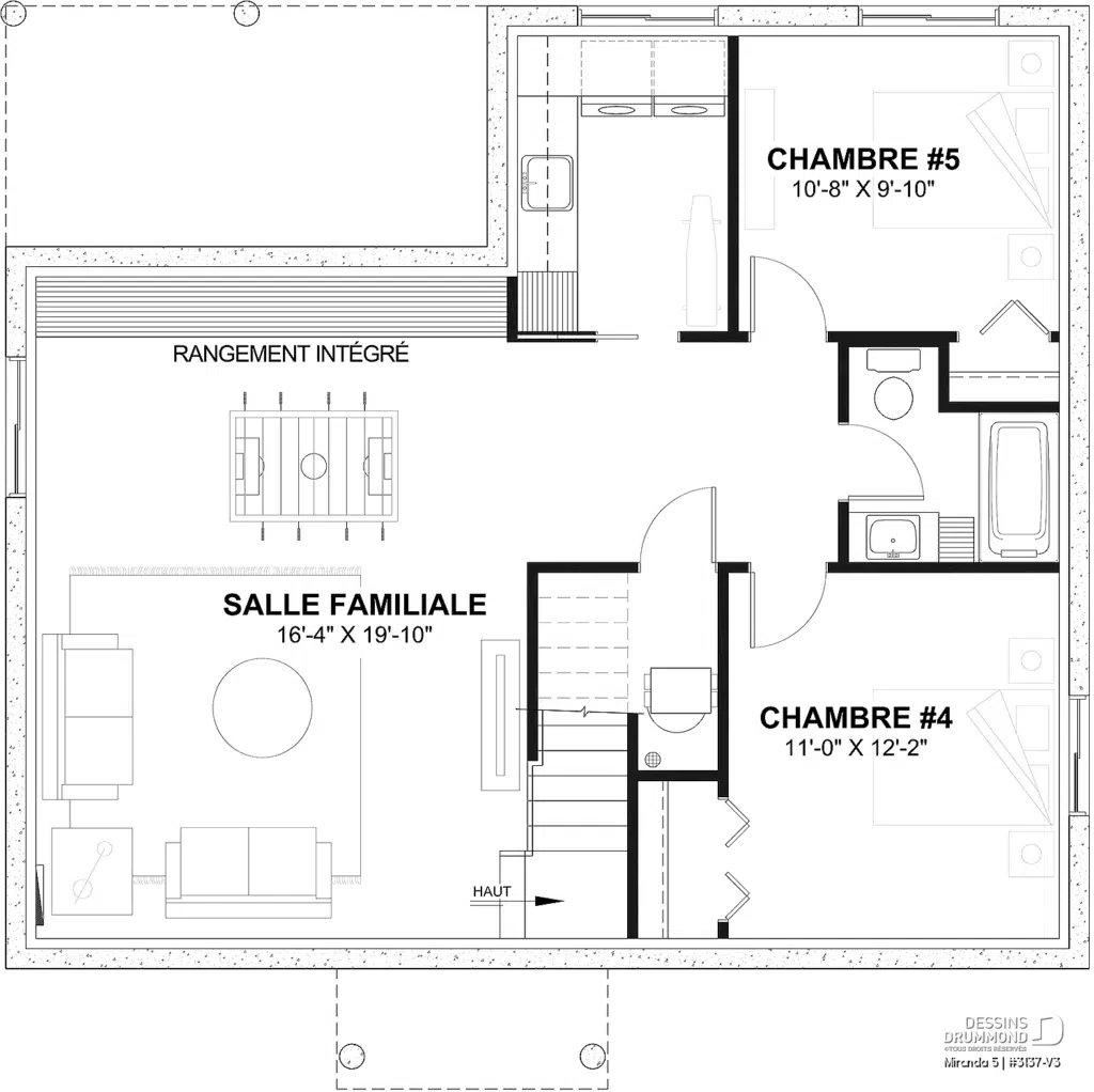 plan de maison 5 chambres