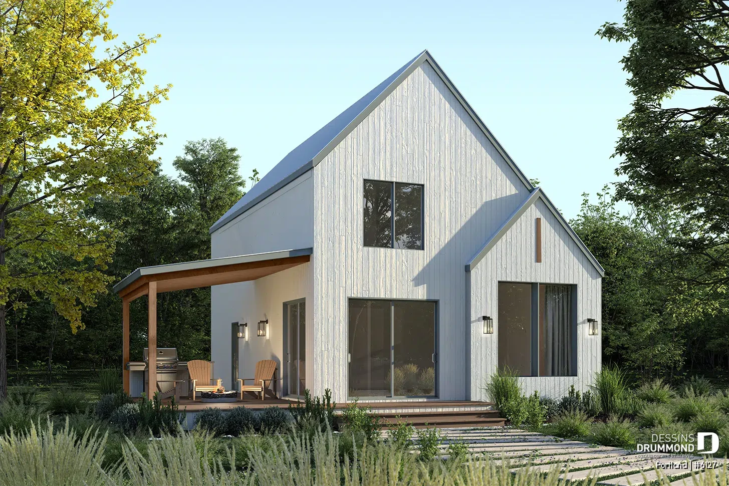 plan de maison scandinave Portland par Dessins Drummond