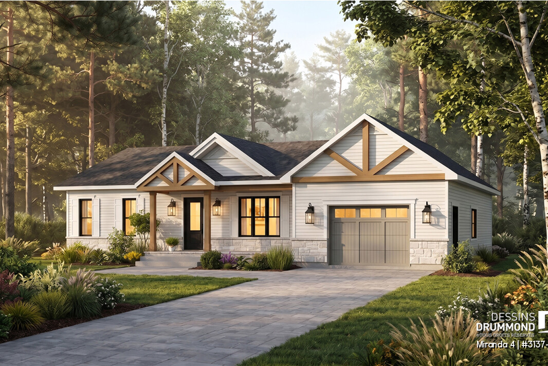 Plan de maison Miranda 4 #3137-V2 avec garage de Dessins Drummond