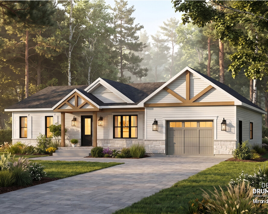 Plan de maison Miranda 4 #3137-V2 avec garage de Dessins Drummond