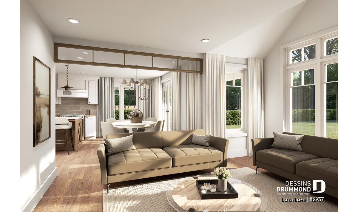 salon ouvert sur la cuisine