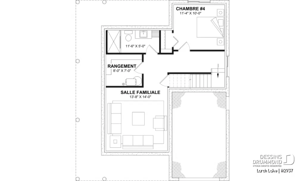 pan de sous-sol aménagé en option
