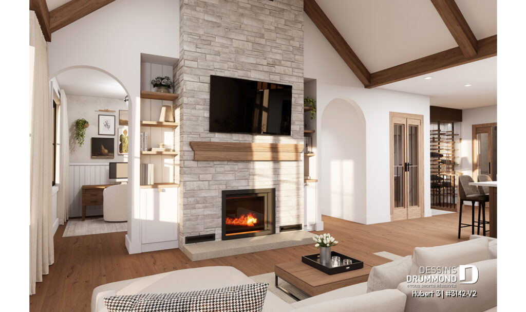 plan de maison avec foyer STÛV