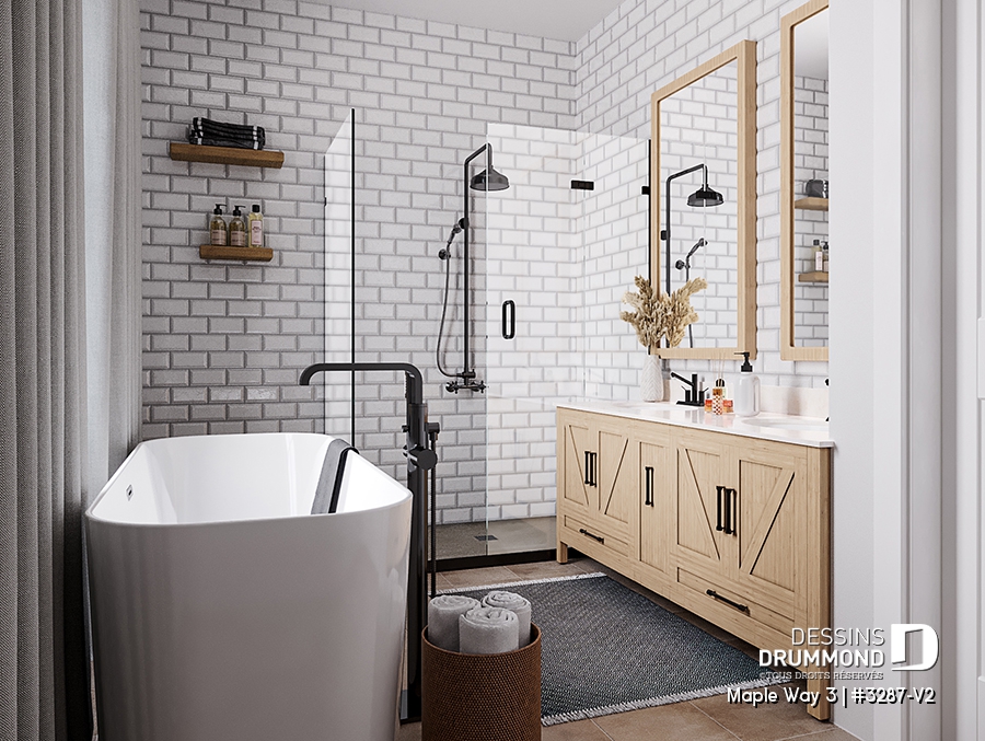 salle de bain privée de style farmhouse moderne champêtre