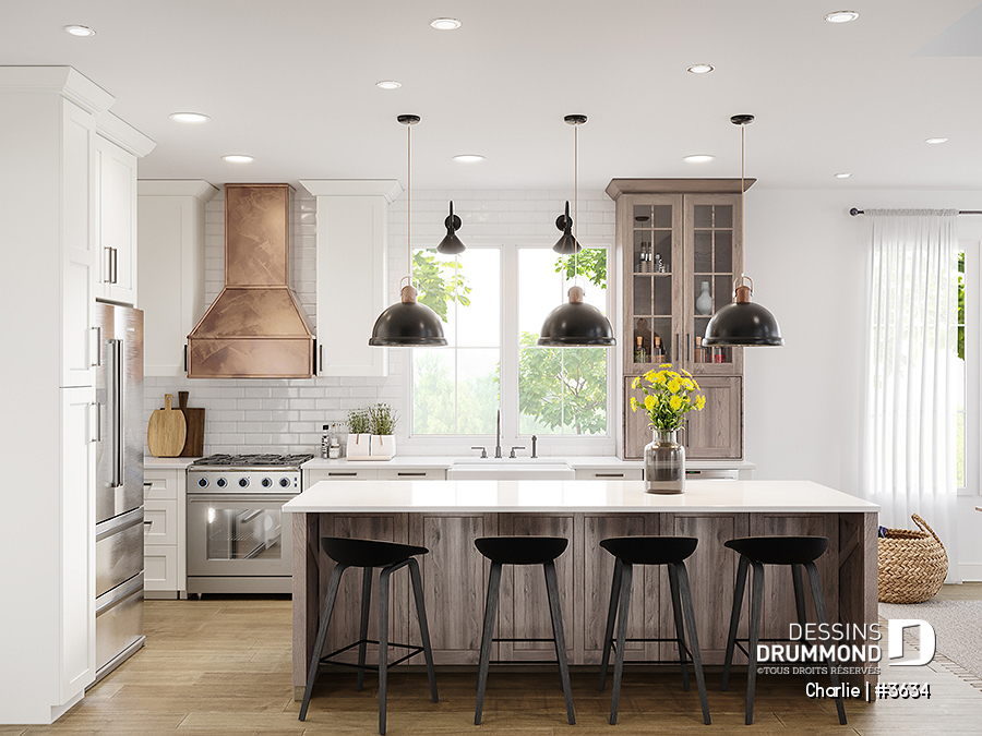 cuisine farmhouse du plan Charlie de Dessins Drummond