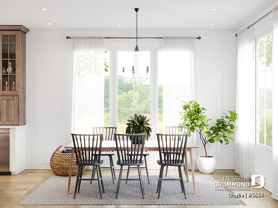 salle à manger du plan de farmhouse charlie de Dessins Drummond
