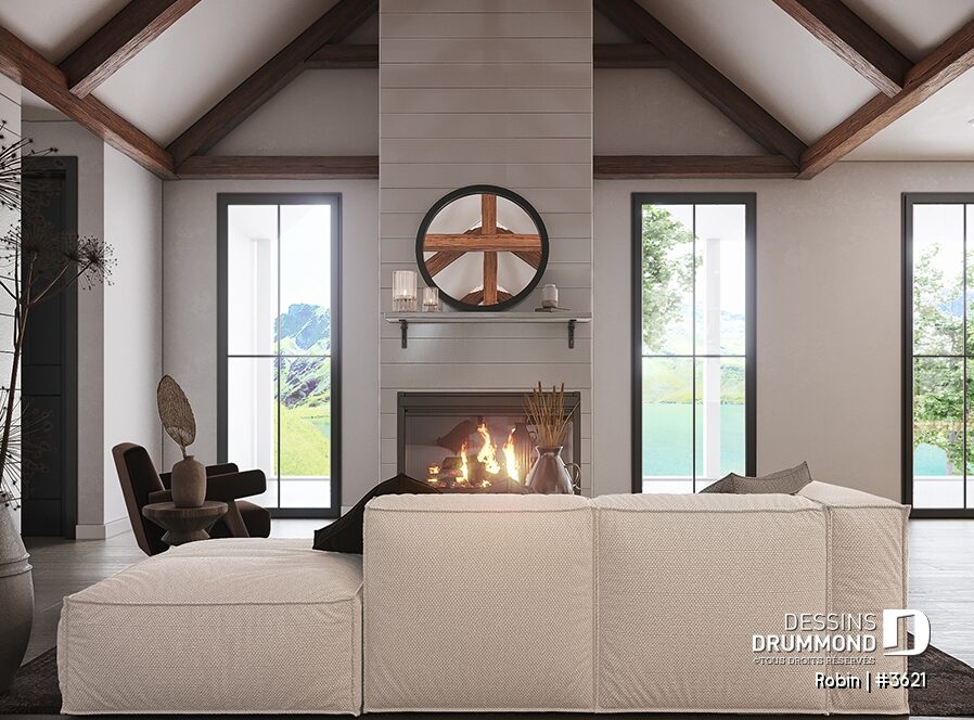 Foyer et belle fenestration du plan Robin de Dessins Drummond