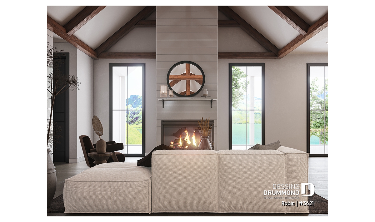 Foyer et belle fenestration du plan Robin de Dessins Drummond