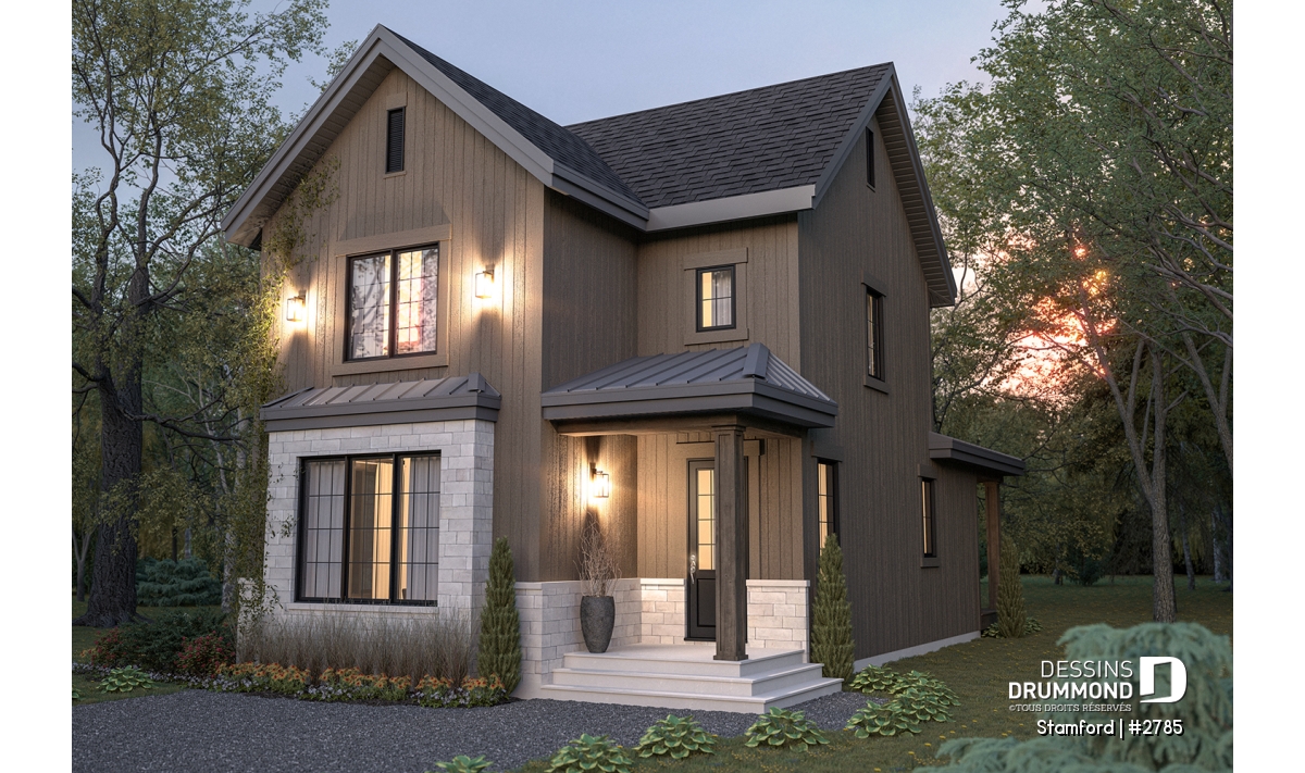 Maison cottage à deux étages avec optimisation de l’espace et coût de construction maîtrisé