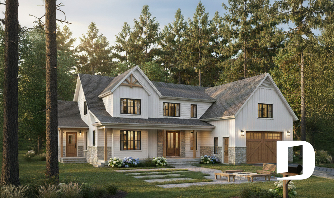 Grande maison champêtre conçue sur mesure par un technologue en architecture de Dessins Drummond