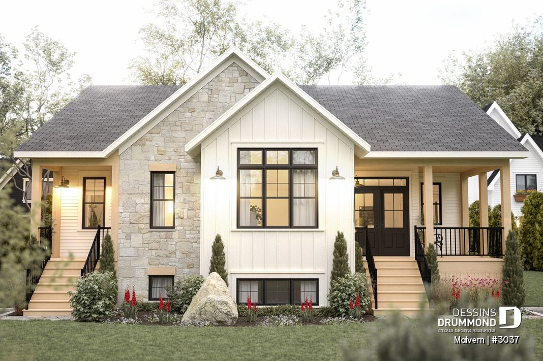 Maison à étage Malvern (#3037) avec façade symétrique et entrée centrale – vue avant