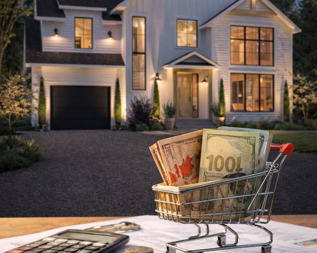 Maison neuve au Québec illustrant le remboursement de la TPS et TVH lors de la construction