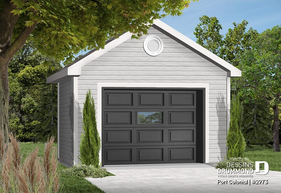 plan garage détaché gratuit 2973 Port Colonial garage simple inclus avec plan de maison