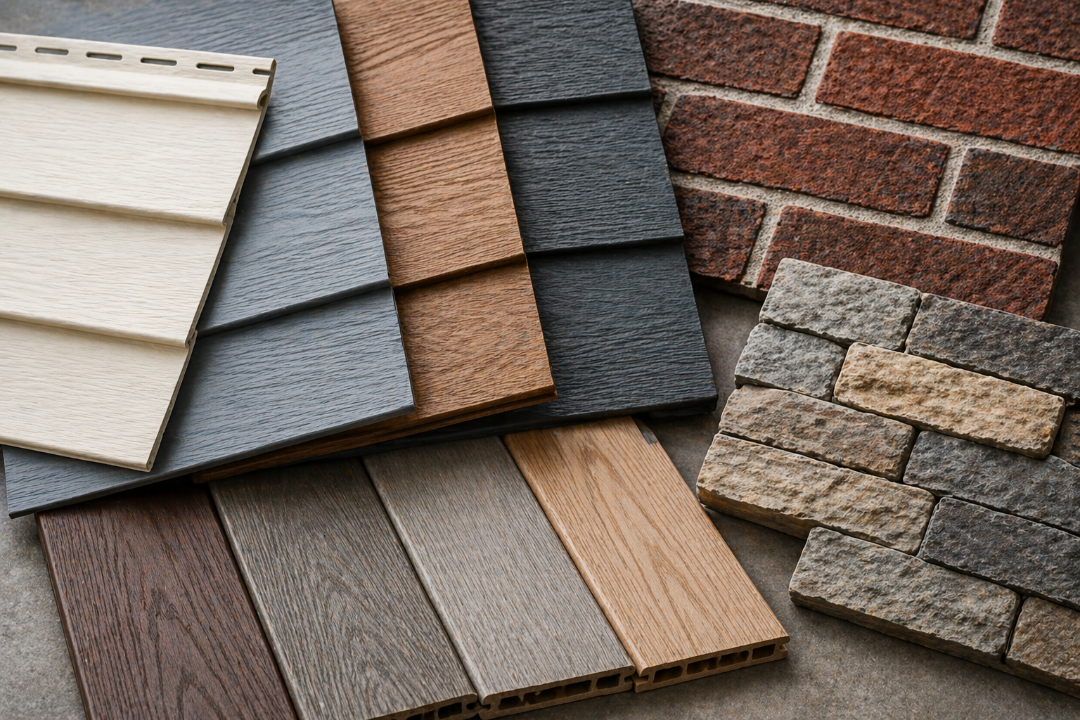 Revêtements extérieurs maison bois brique fibrociment textures matériaux durables