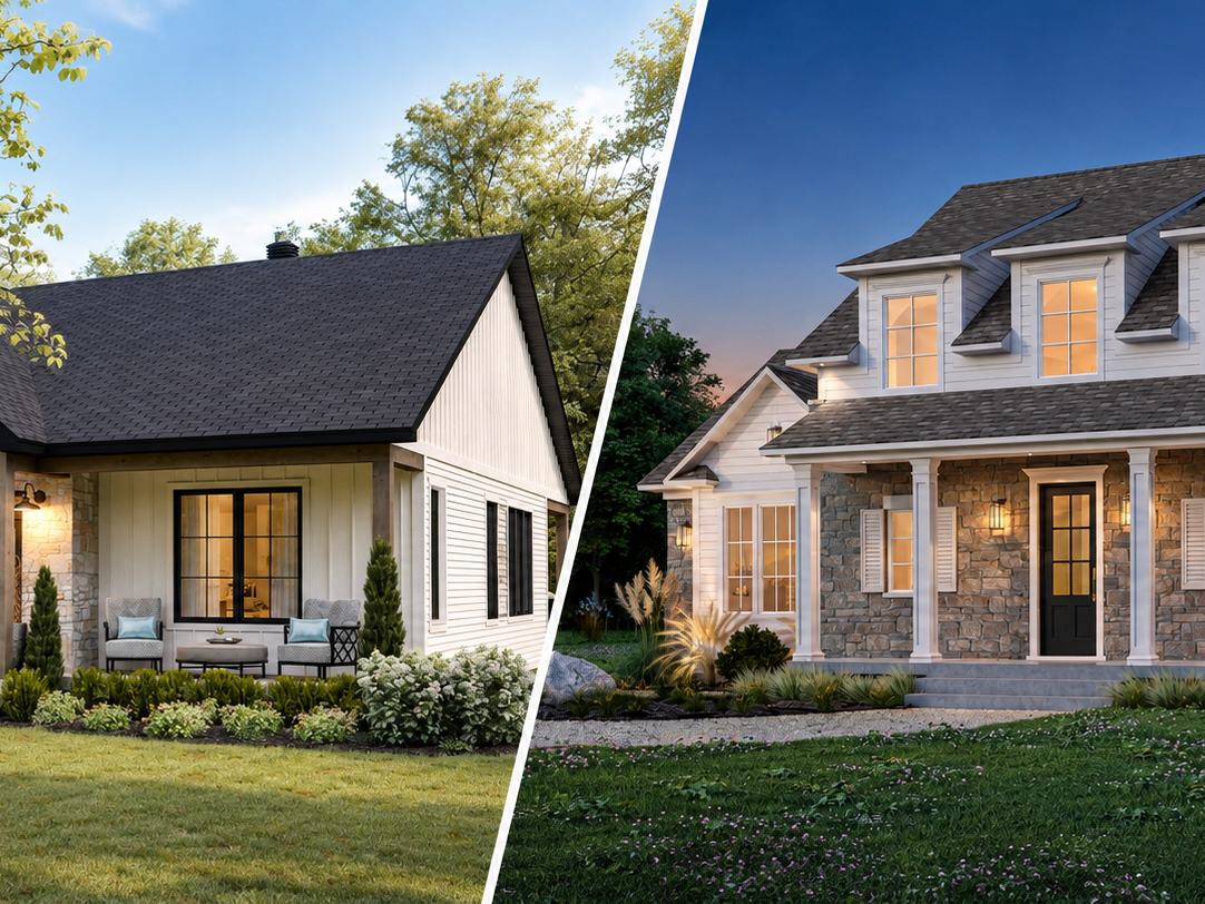 Maison plain-pied et maison à étage : comparaison de deux types de maisons Dessins Drummond