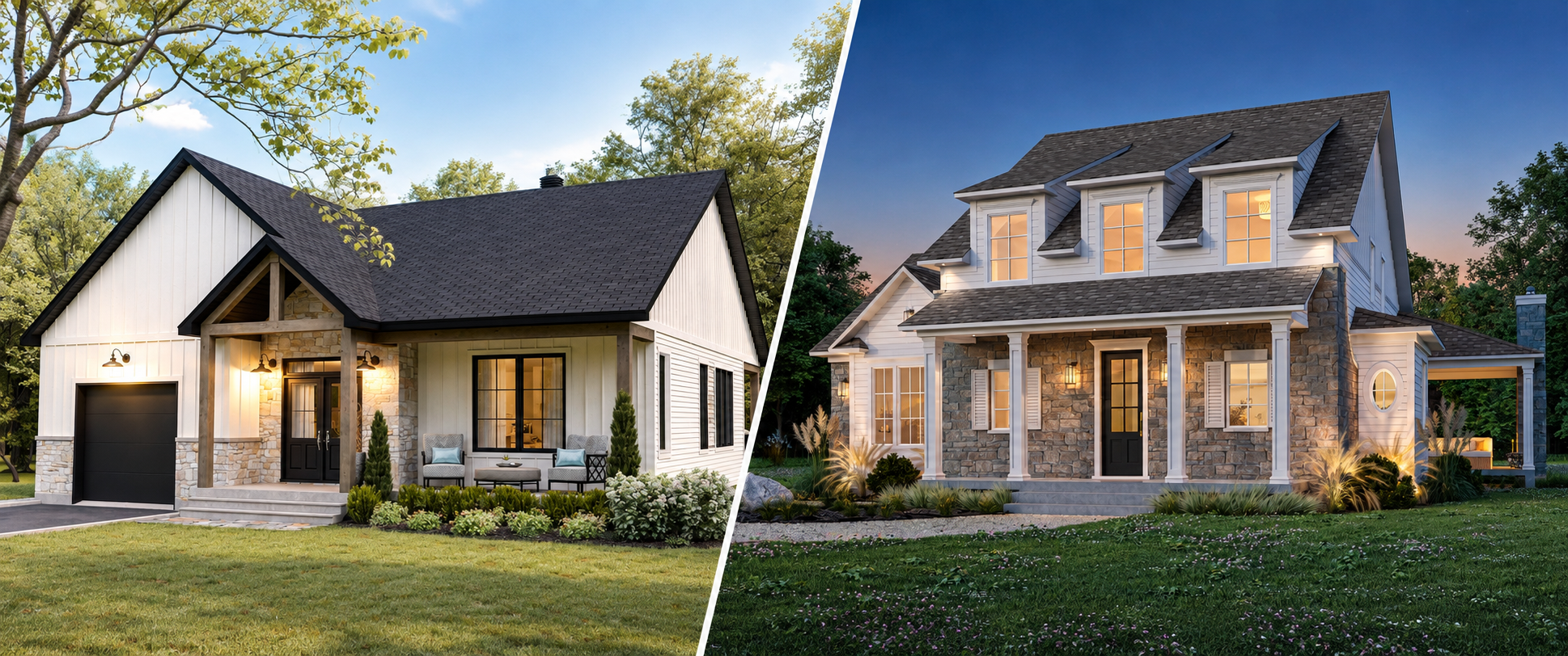 Maison plain-pied et maison à étage : comparaison de deux types de maisons Dessins Drummond