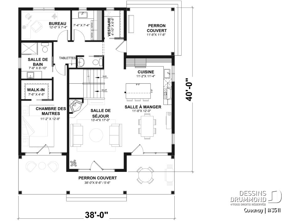 Plan du rez-de-chaussée de la maison Quesnay #3511